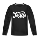 Texas Youth Long Sleeve Shirt - Hand Lettered Youth Long Sleeve Texas Tee - black
