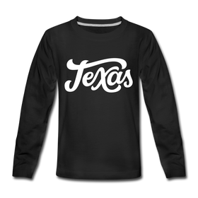 Texas Youth Long Sleeve Shirt - Hand Lettered Youth Long Sleeve Texas Tee