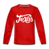 Texas Youth Long Sleeve Shirt - Hand Lettered Youth Long Sleeve Texas Tee - red