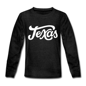 Texas Youth Long Sleeve Shirt - Hand Lettered Youth Long Sleeve Texas Tee