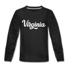 Virginia Youth Long Sleeve Shirt - Hand Lettered Youth Long Sleeve Virginia Tee - black