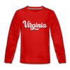 Virginia Youth Long Sleeve Shirt - Hand Lettered Youth Long Sleeve Virginia Tee