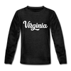 Virginia Youth Long Sleeve Shirt - Hand Lettered Youth Long Sleeve Virginia Tee - charcoal gray