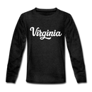 Virginia Youth Long Sleeve Shirt - Hand Lettered Youth Long Sleeve Virginia Tee - charcoal gray