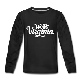 West Virginia Youth Long Sleeve Shirt - Hand Lettered Youth Long Sleeve West Virginia Tee