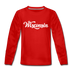 Wisconsin Youth Long Sleeve Shirt - Hand Lettered Youth Long Sleeve Wisconsin Tee - red