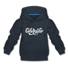 Colorado Youth Hoodie - Hand Lettered Youth Colorado Hooded Sweatshirt - navy