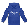 Colorado Youth Hoodie - Hand Lettered Youth Colorado Hooded Sweatshirt - royal blue