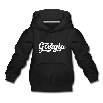 Georgia Youth Hoodie - Hand Lettered Youth Georgia Hooded Sweatshirt - black