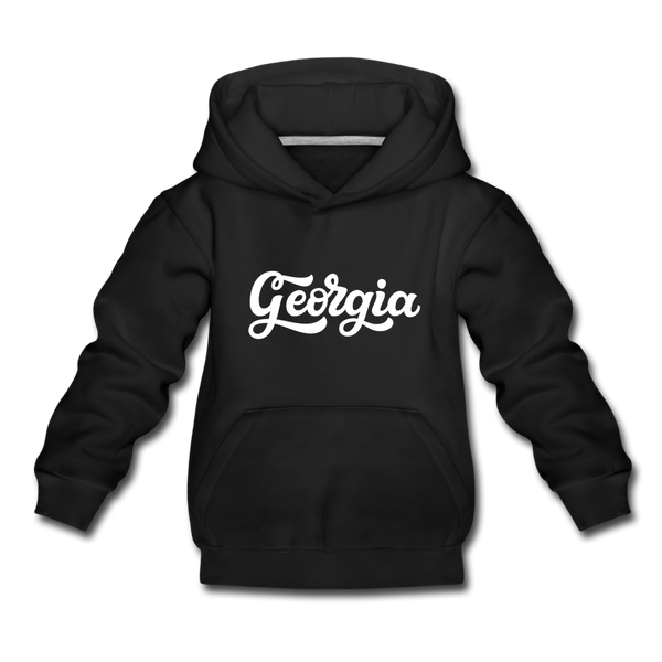 Georgia Youth Hoodie - Hand Lettered Youth Georgia Hooded Sweatshirt - black