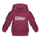 Georgia Youth Hoodie - Hand Lettered Youth Georgia Hooded Sweatshirt - burgundy