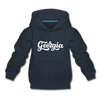 Georgia Youth Hoodie - Hand Lettered Youth Georgia Hooded Sweatshirt - navy