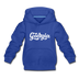 Georgia Youth Hoodie - Hand Lettered Youth Georgia Hooded Sweatshirt - royal blue
