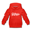 Georgia Youth Hoodie - Hand Lettered Youth Georgia Hooded Sweatshirt - red