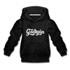 Georgia Youth Hoodie - Hand Lettered Youth Georgia Hooded Sweatshirt - charcoal gray
