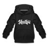 Hawaii Youth Hoodie - Hand Lettered Youth Hawaii Hooded Sweatshirt - black