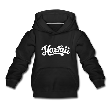 Hawaii Youth Hoodie - Hand Lettered Youth Hawaii Hooded Sweatshirt - black
