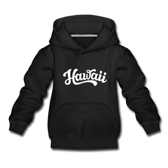Hawaii Youth Hoodie - Hand Lettered Youth Hawaii Hooded Sweatshirt - black