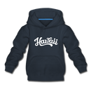 Hawaii Youth Hoodie - Hand Lettered Youth Hawaii Hooded Sweatshirt - navy
