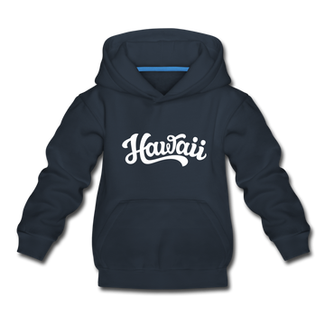 Hawaii Youth Hoodie - Hand Lettered Youth Hawaii Hooded Sweatshirt - navy