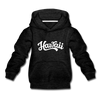 Hawaii Youth Hoodie - Hand Lettered Youth Hawaii Hooded Sweatshirt - charcoal gray