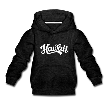 Hawaii Youth Hoodie - Hand Lettered Youth Hawaii Hooded Sweatshirt - charcoal gray