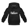 Indiana Youth Hoodie - Hand Lettered Youth Indiana Hooded Sweatshirt - black