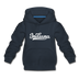 Indiana Youth Hoodie - Hand Lettered Youth Indiana Hooded Sweatshirt - navy
