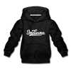 Indiana Youth Hoodie - Hand Lettered Youth Indiana Hooded Sweatshirt - charcoal gray