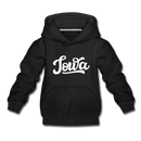Iowa Youth Hoodie - Hand Lettered Youth Iowa Hooded Sweatshirt - black
