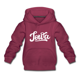 Iowa Youth Hoodie - Hand Lettered Youth Iowa Hooded Sweatshirt