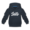 Iowa Youth Hoodie - Hand Lettered Youth Iowa Hooded Sweatshirt - navy