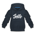 Iowa Youth Hoodie - Hand Lettered Youth Iowa Hooded Sweatshirt - navy