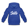 Iowa Youth Hoodie - Hand Lettered Youth Iowa Hooded Sweatshirt - royal blue