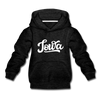 Iowa Youth Hoodie - Hand Lettered Youth Iowa Hooded Sweatshirt - charcoal gray