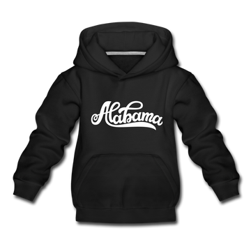 Alabama Youth Hoodie - Hand Lettered Youth Alabama Hooded Sweatshirt - black
