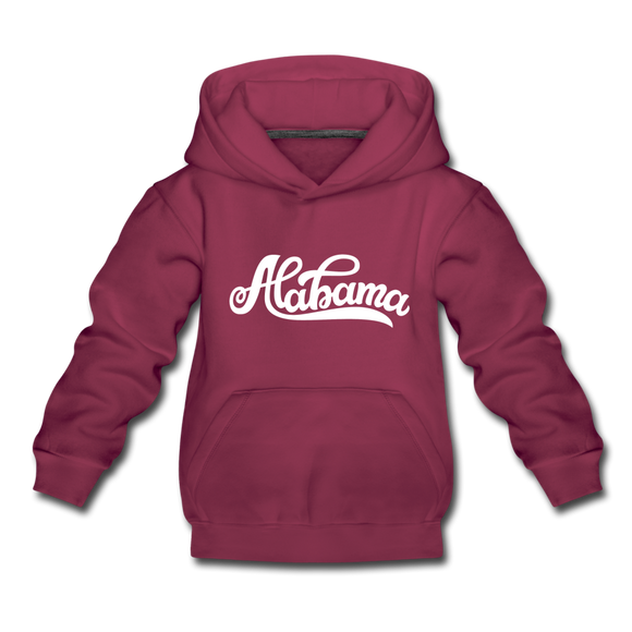 Alabama Youth Hoodie - Hand Lettered Youth Alabama Hooded Sweatshirt - burgundy