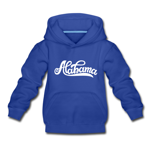 Alabama Youth Hoodie - Hand Lettered Youth Alabama Hooded Sweatshirt - royal blue