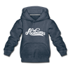 Alabama Youth Hoodie - Hand Lettered Youth Alabama Hooded Sweatshirt - heather denim
