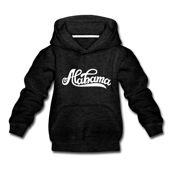 Alabama Youth Hoodie - Hand Lettered Youth Alabama Hooded Sweatshirt - charcoal gray