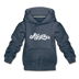 Arizona Youth Hoodie - Hand Lettered Youth Arizona Hooded Sweatshirt - heather denim