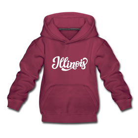 Illinois Youth Hoodie - Hand Lettered Youth Illinois Hooded Sweatshirt