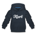 Illinois Youth Hoodie - Hand Lettered Youth Illinois Hooded Sweatshirt - navy