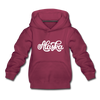Alaska Youth Hoodie - Hand Lettered Youth Alaska Hooded Sweatshirt - burgundy