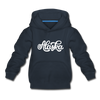 Alaska Youth Hoodie - Hand Lettered Youth Alaska Hooded Sweatshirt - navy
