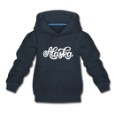 Alaska Youth Hoodie - Hand Lettered Youth Alaska Hooded Sweatshirt - navy