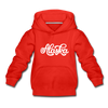 Alaska Youth Hoodie - Hand Lettered Youth Alaska Hooded Sweatshirt - red