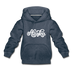 Alaska Youth Hoodie - Hand Lettered Youth Alaska Hooded Sweatshirt - heather denim