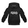 Kentucky Youth Hoodie - Hand Lettered Youth Kentucky Hooded Sweatshirt - black
