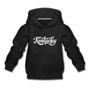 Kentucky Youth Hoodie - Hand Lettered Youth Kentucky Hooded Sweatshirt - black